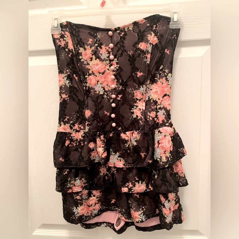 Strapless floral dress